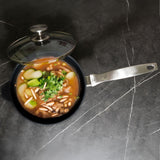 CXD Dual Ceramic Layer, Diamond Reinforced Nonstick Saucepan with Glass Lid | Made in Switzerland