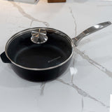 CXD Dual Ceramic Layer, Diamond Reinforced Nonstick Saute Pan with Glass Lid | Made in Switzerland