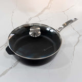 CXD Dual Ceramic Layer, Diamond Reinforced Nonstick Saute Pan with Glass Lid | Made in Switzerland