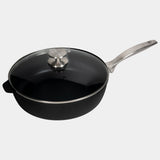 CXD Dual Ceramic Layer, Diamond Reinforced Nonstick Saute Pan with Glass Lid | Made in Switzerland