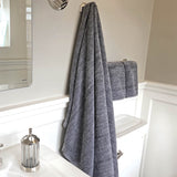 Melange Bamboo Hand Towel 2-pc Set - Charcoal