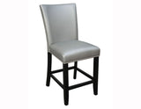 Camila 24" Counter Stool, Silver Leatherette