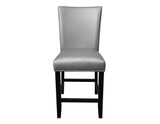 Camila 24" Counter Stool, Silver Leatherette