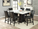 Camila 7 Piece Rectangular White Marble Top Counter Dining Set (Counter Table & 6 Counter Chairs)