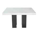 Camila 54 inch Square White Marble Top Counter Table