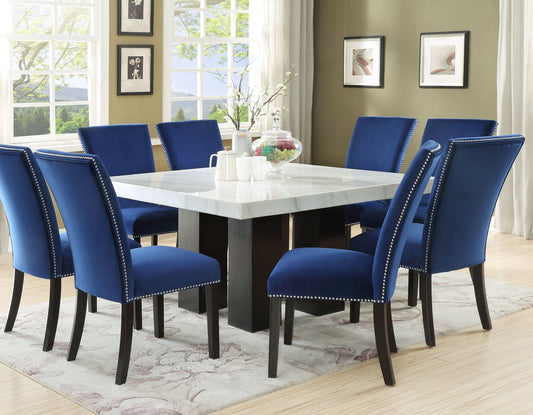 Camila 5-Piece Square Marble Top Dining (Table & 4 Side Chairs)