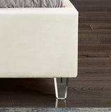 Candace Acrylic Contemporary Bed - Elegant Velvet Design with Deep Tufting & Sturdy Wood Frame
