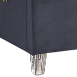 Candace Acrylic Contemporary Bed - Elegant Velvet Design with Deep Tufting & Sturdy Wood Frame