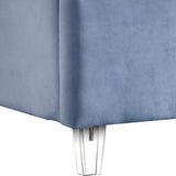 Candace Acrylic Contemporary Bed - Elegant Velvet Design with Deep Tufting & Sturdy Wood Frame