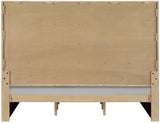 Casa Luxurious Vegan Leather King Bed with Chevron Tufting and Natural Finish for Modern Elegance