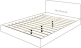 Casa Luxurious Vegan Leather King Bed with Chevron Tufting and Natural Finish for Modern Elegance