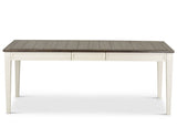 Cayla 64-80 inch Table w/16" Leaf Dark Oak& White