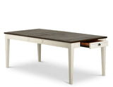 Cayla 64-80 inch Table w/16" Leaf Dark Oak& White