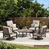 Chamber 4-Person Patio Swivel Chair Sets With Round Coffee Table