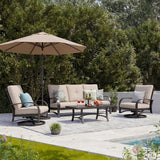 Chamber 4 Pieces Aluminum Patio Conversation Sofa Sets with Sunbrella® Cushions