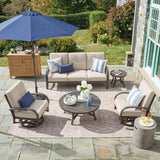 Chamber 5 Piece Aluminum Patio Furniture Sofa Sets With Round Table