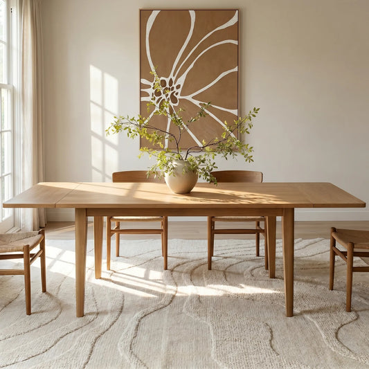 Chandler 63"-95" Large Wood Rectangular Extendable Dining Table
