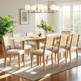 Chandler & Monica Solid Wood Rectangular Extendable Dining Table Set for 8 (9-Piece)