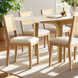 Chandler & Monica Solid Wood Rectangular Extendable Dining Table Set for 8 (9-Piece)
