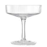 Ribbed Coupe Cocktail Glasses 8 oz | Set of 4 (Clear)