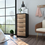 Tuhome Kaia Vertical Dresser with Five Spacious Storage Drawers, Modern Space-Saving Design, Functional Superior Organization for Bedrooms or Offices and Contemporary Freestanding Chest for Daily Clothing and Accessory Storage