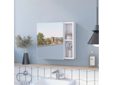 Oman Medicine Cabinet with Mirrored Single Door, Three Interior Shelves, Dual External Display Shelves and Spacious Top Surface for Organized Bathroom Storage, Daily Essentials Access