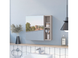 Oman Medicine Cabinet with Mirrored Single Door, Three Interior Shelves, Dual External Display Shelves and Spacious Top Surface for Organized Bathroom Storage, Daily Essentials Access