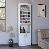 Kava Bar Cabinet, One Extendable Shelf, Sixteen Wine Cubbies, One Shelf
