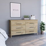 Dresser Hms 6 Drawer Double, Four Legs, Superior Top