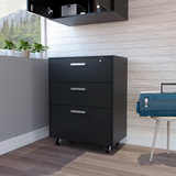 Tuhome Storage Cabinet with Superior Top, Three Spacious Drawers, Mobile Drawer Base with Four Casters and Ergonomic Design for Office, Home Workspace, Organization and Modern Multifunctional Storage Solutions