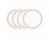 White Round Placemats - Terracotta Embroidery