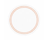 White Round Placemats - Terracotta Embroidery