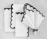 Scalloped Edge Linen Napkins