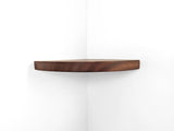 Floating Corner Shelf with Cord Hole in Oak