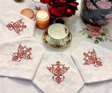 White Wedding Napkins - Victorian Napkins
