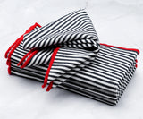Black Striped Napkins with Red edges