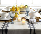 Navy Blue Striped Tablecloth
