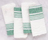 Green Striped Napkins Set of 4, 8 & More