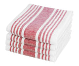 Red Linen Striped Napkins