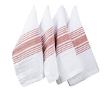 Terracotta Striped Napkins - 100% Pure Linen