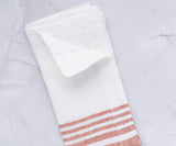 Red Linen Striped Napkins