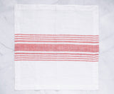 Red Linen Striped Napkins