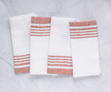 Red Linen Striped Napkins