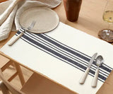 Navy Blue Striped Cotton Placemats