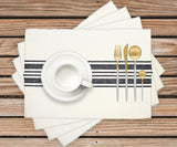 Navy Blue Striped Cotton Placemats