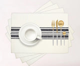 Navy Blue Striped Cotton Placemats