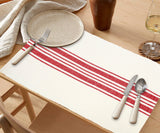 Red Striped Cotton Placemats