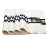Navy Blue Striped Cotton Placemats