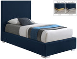 Crosby Mid Century Modern Bed with Elegant Linen Upholstery and Stylish Gold & Chrome Legs