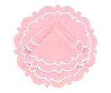 Light Pink Round Scalloped Placemats
